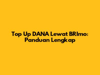 Top Up DANA Lewat BRImo: Panduan Lengkap