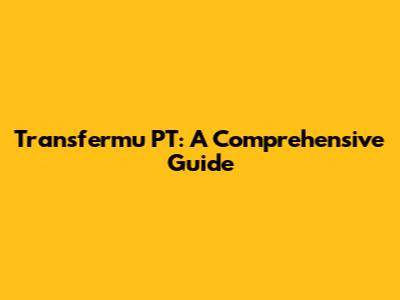 Transfermu PT: A Comprehensive Guide