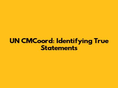 UN CMCoord: Identifying True Statements