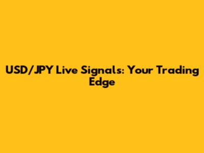 USD/JPY Live Signals: Your Trading Edge