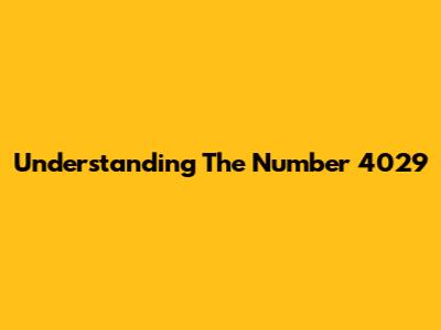 Understanding The Number 4029