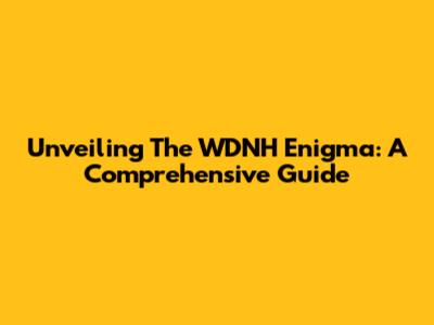Unveiling The WDNH Enigma: A Comprehensive Guide