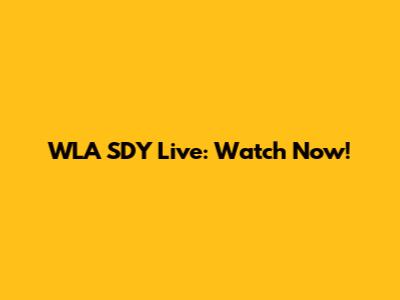 WLA SDY Live: Watch Now!