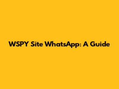 WSPY Site WhatsApp: A Guide