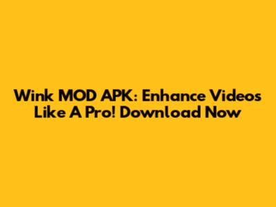 Wink MOD APK: Enhance Videos Like A Pro! Download Now