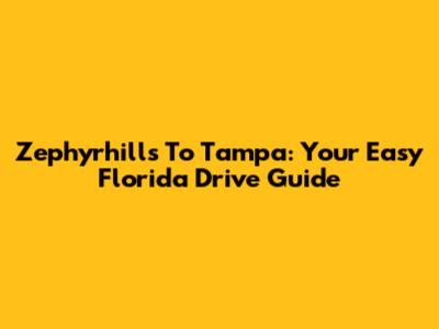 Zephyrhills To Tampa: Your Easy Florida Drive Guide